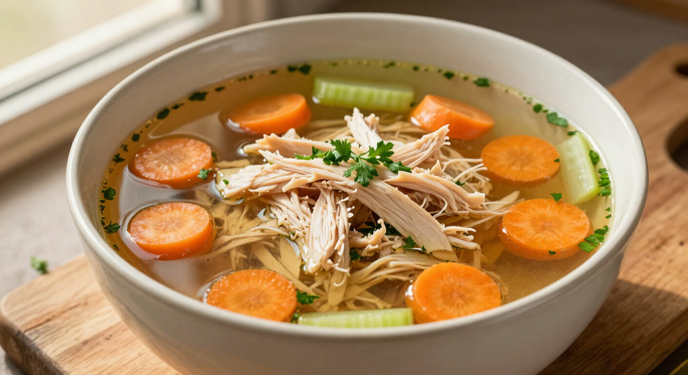 Golden Slow-Simmered Homemade Chicken Soup from a Whole Chicken